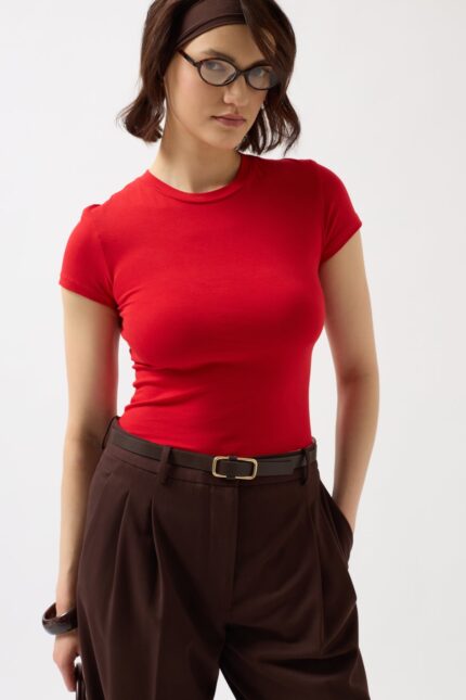 Bluzë e kuqe Lycra Basic