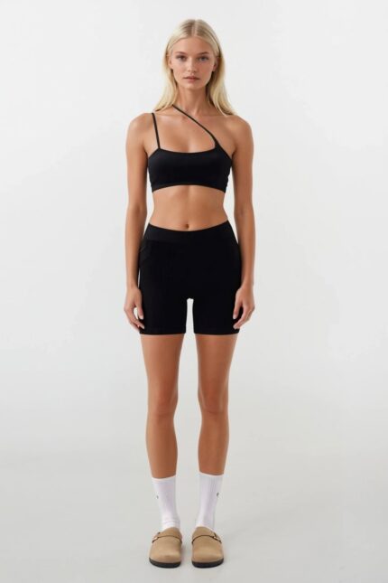 Çapraz Askı Siyah Bra